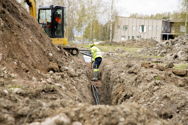 Kaukolämpöverkostoa rakennetaan Keravalla