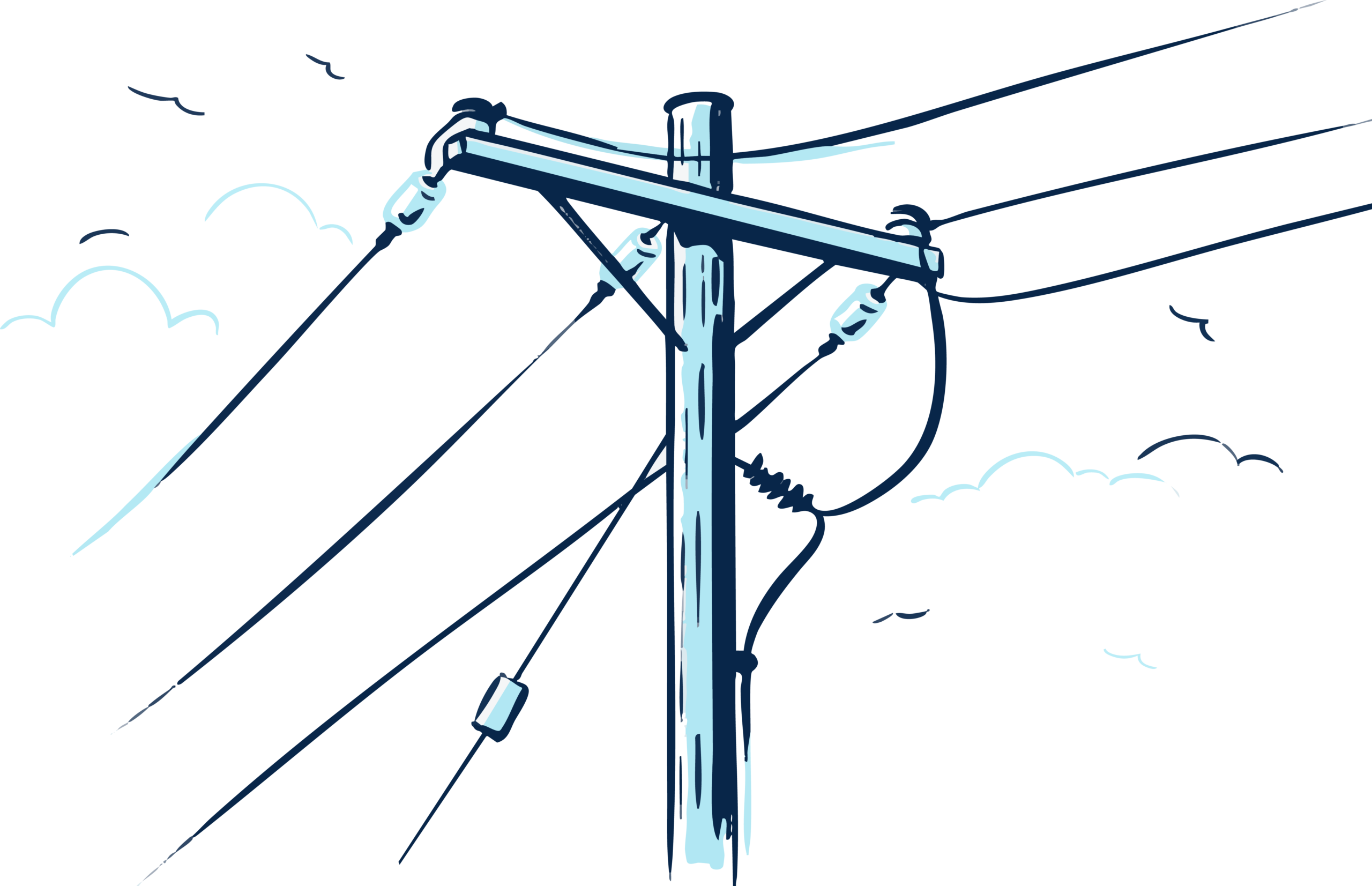 Lähikuva sähkötolpasta.