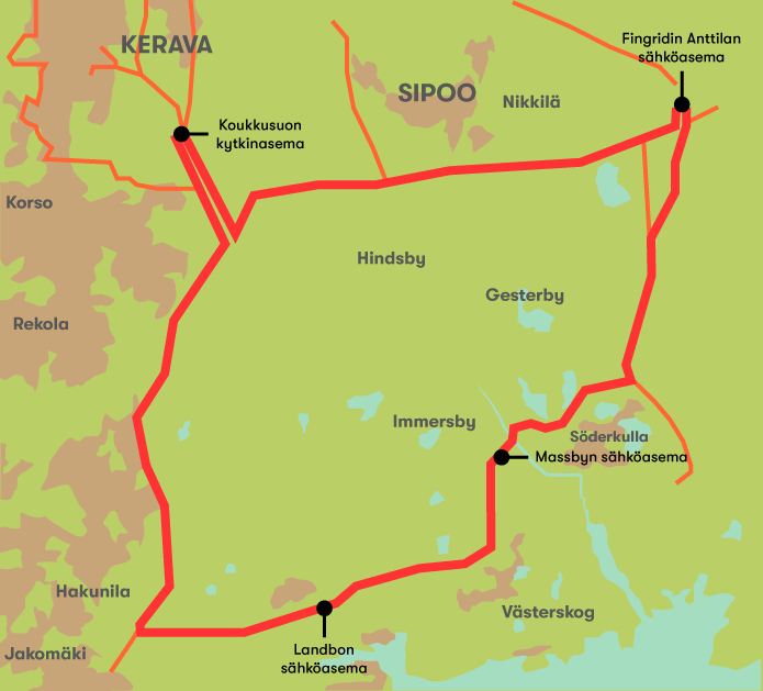 Havaintokuva suurjänniterengasverkosta